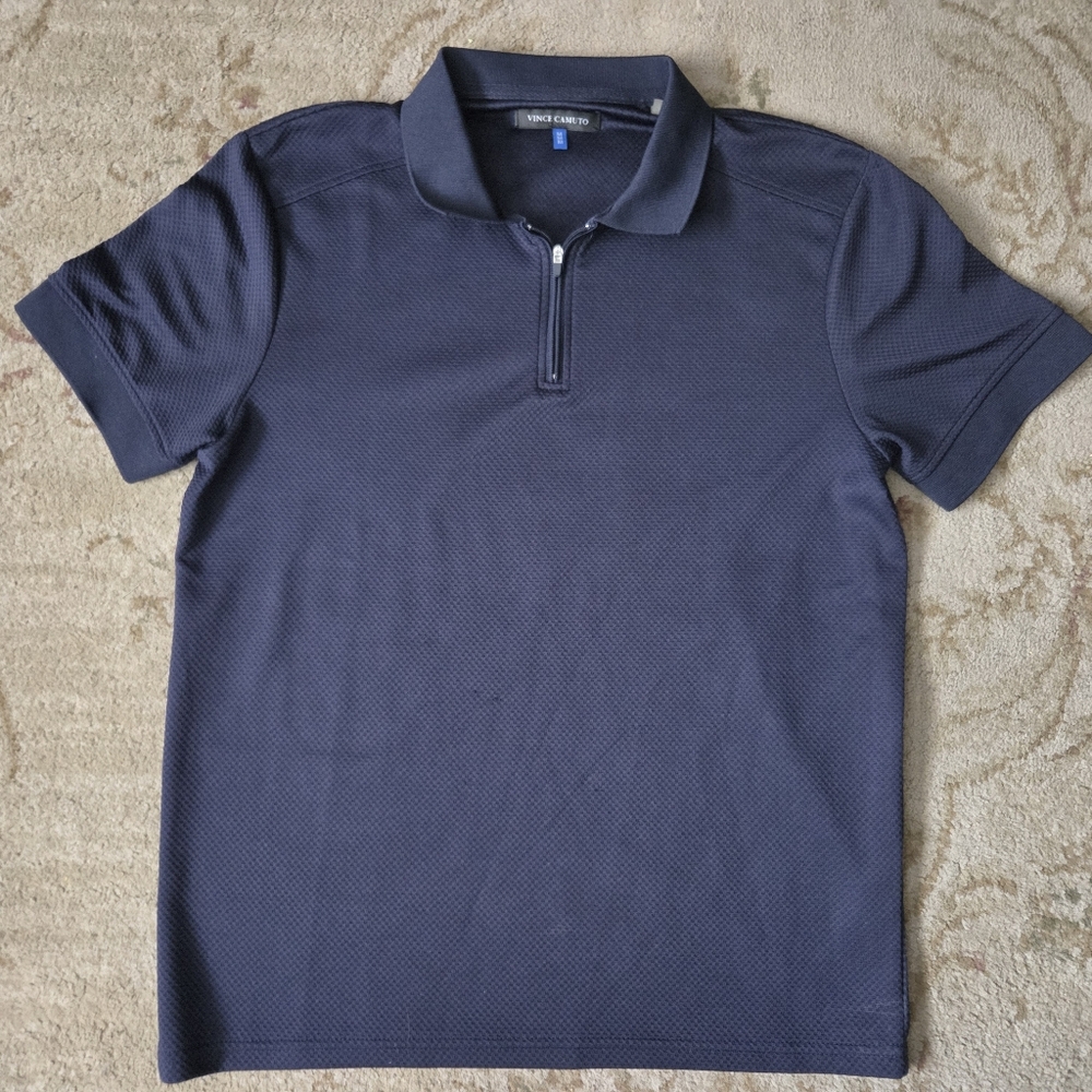 Vince Camuto Blue Polo Shirt Performance Fabric